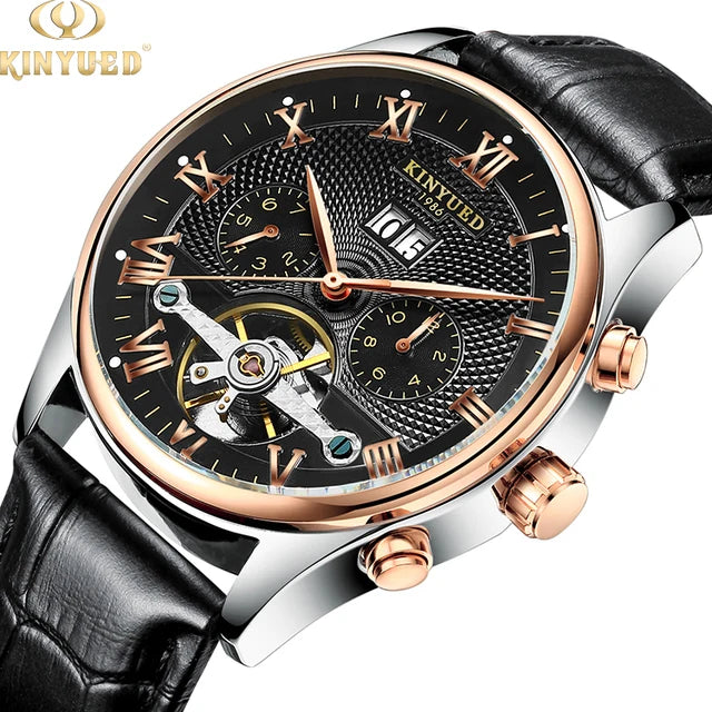 Kinyued J012 Men’s Automatic Mechanical Watch – Luxury Tourbillon Design, Factory-Made Wristwatch