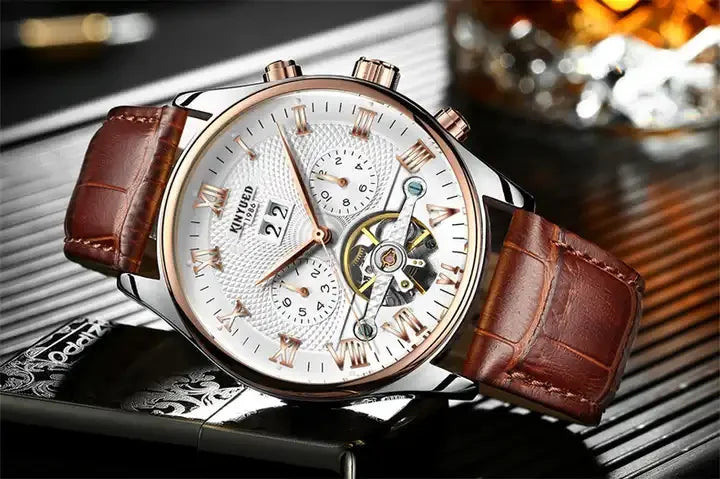 Kinyued J012 Men’s Automatic Mechanical Watch – Luxury Tourbillon Design, Factory-Made Wristwatch