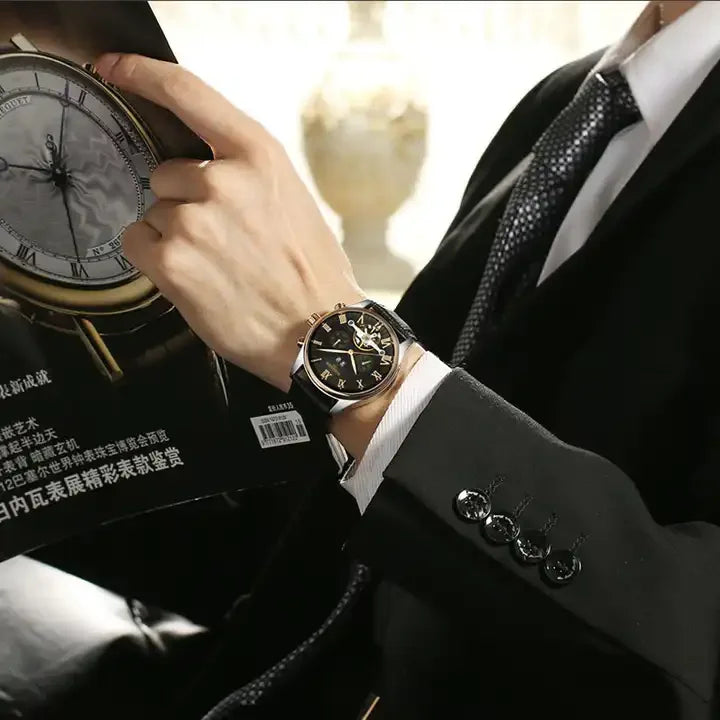 Kinyued J012 Men’s Automatic Mechanical Watch – Luxury Tourbillon Design, Factory-Made Wristwatch