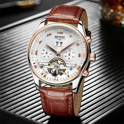 Kinyued J012 Men’s Automatic Mechanical Watch – Luxury Tourbillon Design, Factory-Made Wristwatch