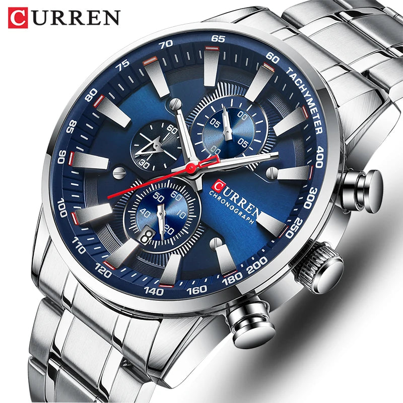 The CURREN Men’s Chronograph blends luxury design with everyday durability. A waterproof quartz watch made for performance and refined style.