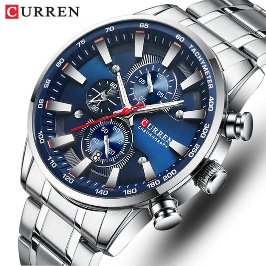 The CURREN Men’s Chronograph blends luxury design with everyday durability. A waterproof quartz watch made for performance and refined style.